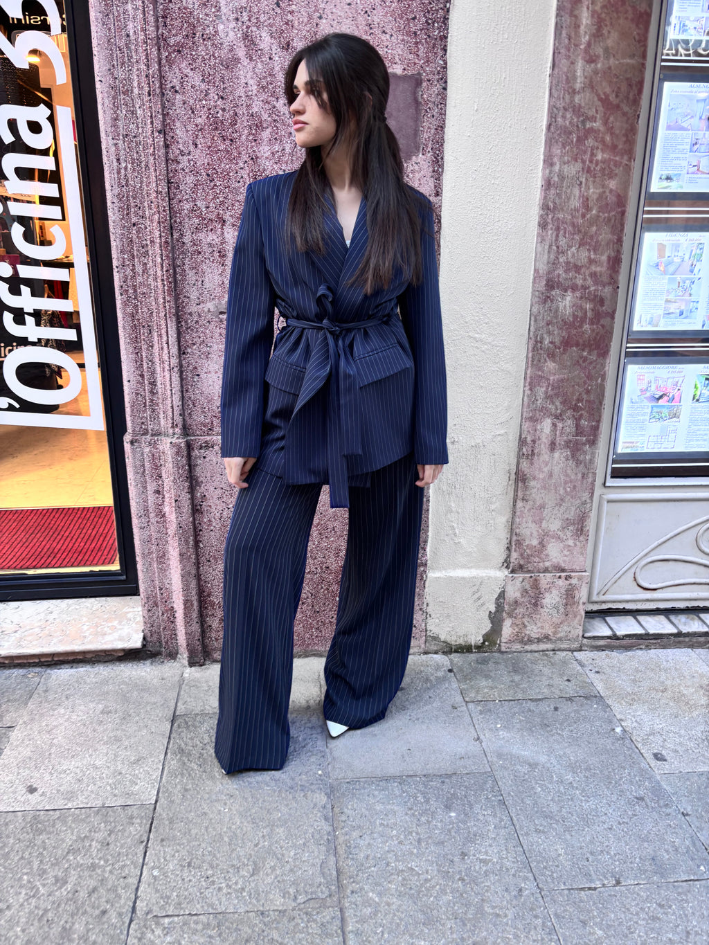 Pantalone tailleur vicolo gessato